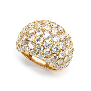 Diamond gold wide band ring