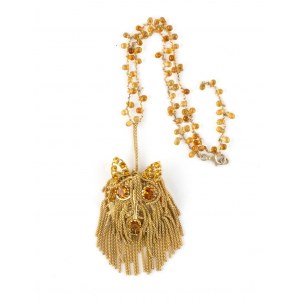 Gold silver necklace gold pendant