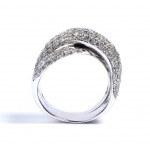 Gold diamonds cross band ring