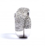 Gold diamonds cross band ring