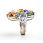 White gold ring with stones