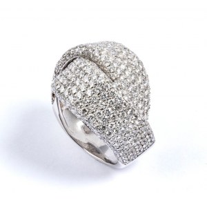 Gold diamonds cross band ring