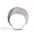 Gold diamonds cross band ring