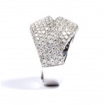 Gold diamonds cross band ring