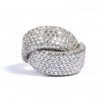 Gold diamonds cross band ring