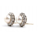 Diamant-Perlen-Gold Paar Ohrringe