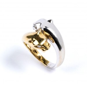 Panthere Doppelkopf Diamant Goldring