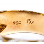 Gold diamond sapphire gold band ring