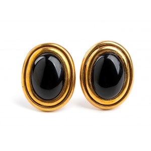Onyx Gold Paar Ohrringe