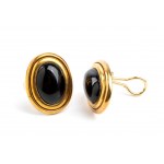 Onyx Gold Paar Ohrringe