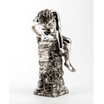 Marcello Mortet, Italian soldid silver sculpture depicting Narcissus