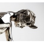 Marcello Mortet, Italian soldid silver sculpture depicting Narcissus