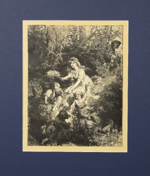 Elwiro Michał ANDRIOLLI (1836-1893), Zosia z dziećmi - z cyklu ilustracji do „Pana Tadeusza”, 1882