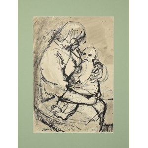 Władysław POPIELARCZYK (1925-1987), Kobieta z dzieckiem, 1956