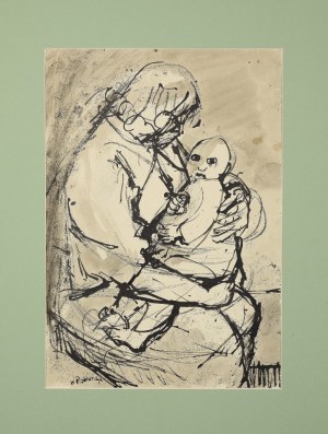 Władysław POPIELARCZYK (1925-1987), Kobieta z dzieckiem, 1956