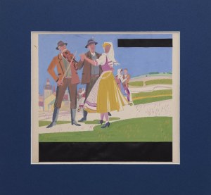 Wacław SIEMIĄTKOWSKI (1896-1977), Zabawa podmiejska - projekt do reklamy?, lata 50. XX w.