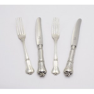 HANS GERNREICH, Pair of cutlery: forks, knives with monogram S