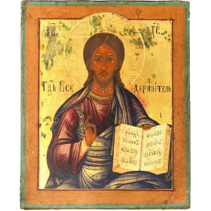 Artysta nierozpoznany, Rosja (XIX w.), Ikona, Chrystus Pantokrator - Wsiedierżitiel, XIX/XX w.