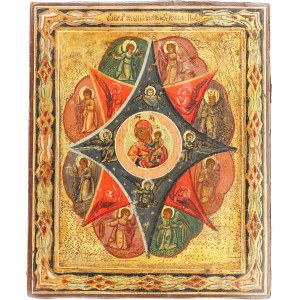 Artysta nierozpoznany, Rosja (XIX/XX w.), Ikona, Matka Boża - „Krzew gorejący”, k. XIX w.