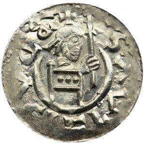 Bohemia, Bretislav II, Denarius - continuous border