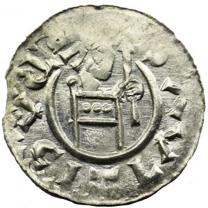 Bohemia, Bretislav II, Denarius - continuous border