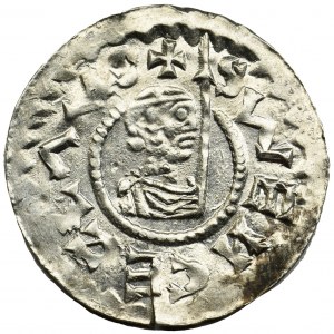 Bohemia, Bretislav II, Denarius - pearl border