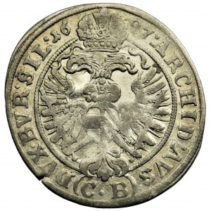 Śląsk, Leopold I, 3 Krajcary Brzeg 1697 CB
