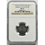 German Occupation, 20 groszy 1923 - NGC MS67