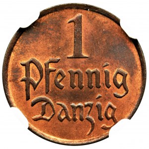 Free City of Danzig, 1 pfennig 1929 - NGC MS66 RB