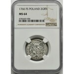 Poniatowski, 2 Groschen Warsaw 1766 FS - NGC MS64