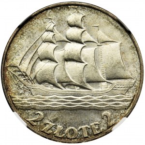 Gdynia Seaport, 2 zloty 1936 - NGC MS66