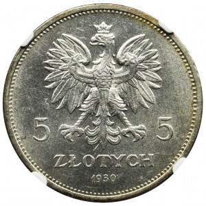 Revolution, 5 zlotych 1930 - NGC MS63