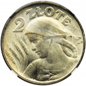 Women and ears, 2 zloty Philadelphia - inverted - NGC MS62+