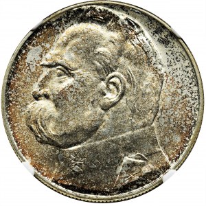 Pilsudski, 10 zloty 1937 - NGC MS62