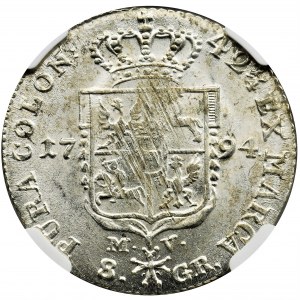 Poniatowski, 2 Zloty 1794 MV - 42 1/4 - NGC MS61