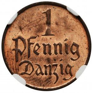 Free City of Danzig, 1 pfennig 1926 - NGC MS64 RB