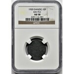 Free City of Danzig, 10 pfennig 1920 - 56 pearls - NGC AU58