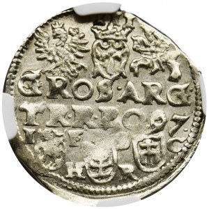 Zygmunt III Waza, Trojak Bydgoszcz 1597 - NGC MS62 - podwójne G