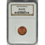 2 grosze 1939 - NGC MS66 RD