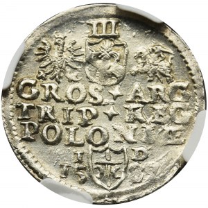 Sigismund III Vasa, 3 Groschen Olkusz 1589 - NGC MS63