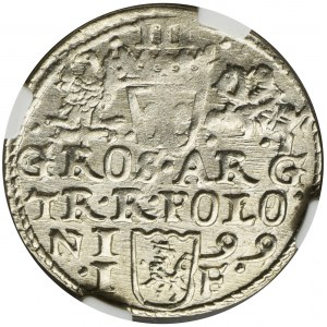 Sigismund III Vasa, 3 Groschen Olkusz 1599 - NGC MS63