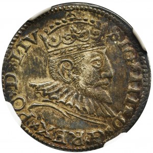 Sigismund III Vasa, 3 Groschen Riga 1591 - NGC AU58