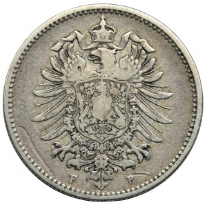 Niemcy, Cesarstwo Niemieckie, 1 marka Stuttgart 1881 - dwie kontramarki