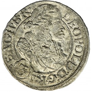 Silesia under Habsburgs, Leopold I, 3 Kreuzer Breslau 1668 SHS