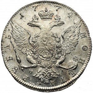 Russia, Catherine II, Rubel Petersburg 1774 СПБ ОЛ