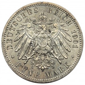 Germany, Prussia, William II, 5 mark Berlin 1901