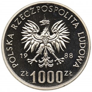 Próba NIKIEL, 1.000 złotych 1988 - XIV Mistrzostwa Świata w Piłce Nożnej