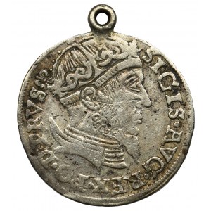 Zygmunt II August, Trojak Gdańsk 1557 - bez obwódki, rzadki