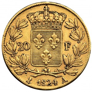 Francja, Ludwik XVIII, 20 franków Paryż 1818 A