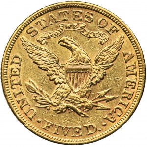 USA, 5 dollars Philadelphia 1886 - Liberty Head
